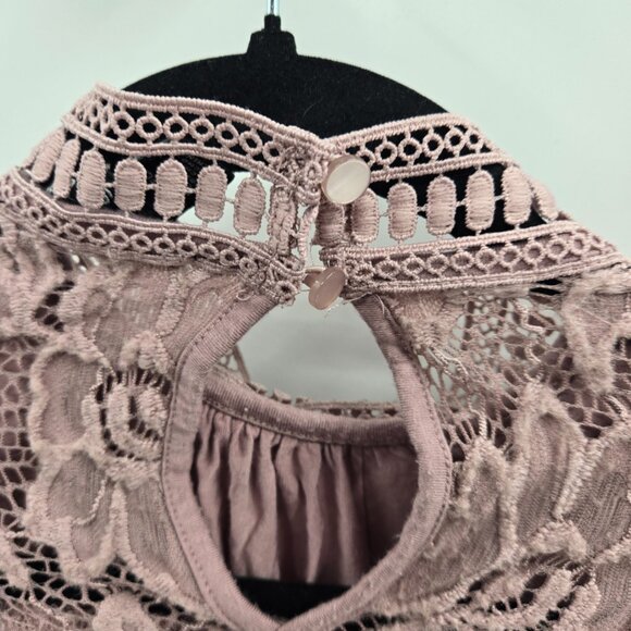 Cable & Gauge Light Purple Lace Collar Cap Sleeve Size XS - Picture 9 of 10